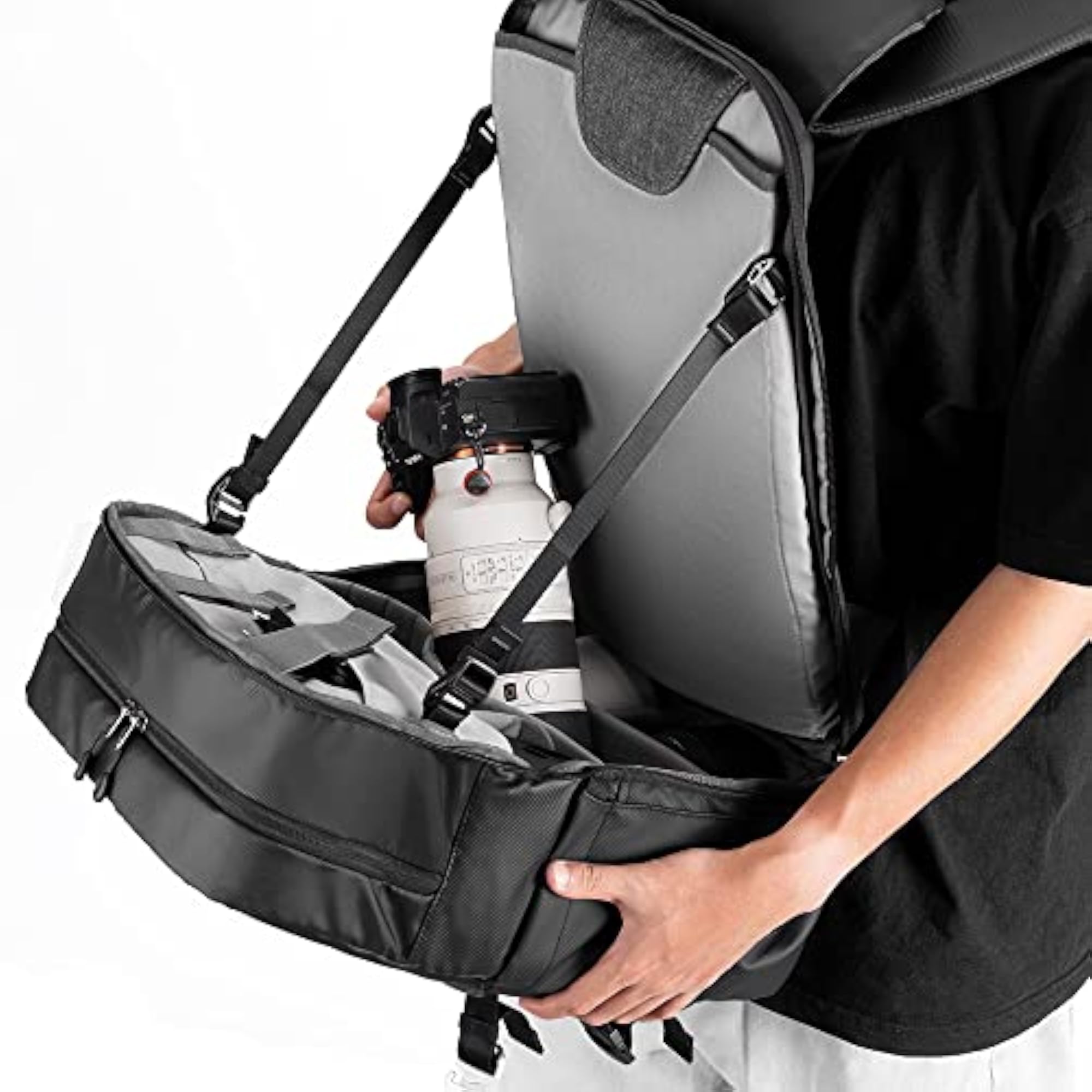 Fashion Waterproof Camera Backpack with 15.6 Inch Laptop Compartment